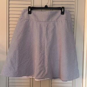Ann Taylor Navy and White A-Line Skirt